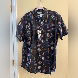 The Office and Roosevelts Inc short sleeve button down shirt, men’s XL NWOT